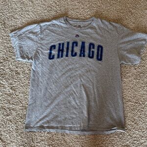 Majestic Gray Chicago Cubs Tee